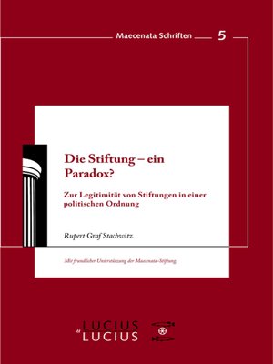 cover image of Die Stiftung--ein Paradox?